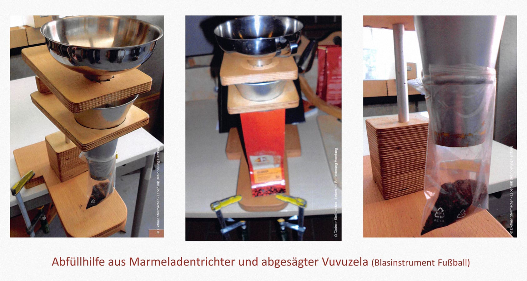 Lebensmittel bearbeiten Leben mit Behinderung Hamburg (LmbH) Arbeit unterstützende Geräte Entwickler: Dietmar Stellmacher