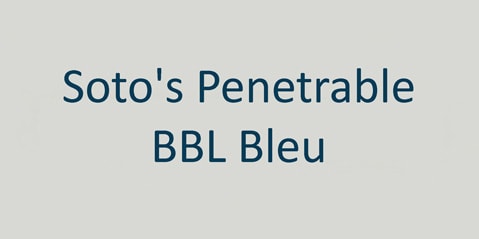 Der Text auf einem einfachen Hintergrund lautet „Sotos durchdringbares Bbl Bleu“.