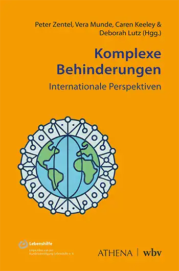 Buchcover mit Globus, DNA-Strängen und dem Titel: „Komplexe Behinderungen: Internationale Perspektiven.